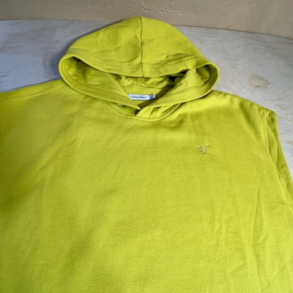 Calvin Klein Europe Sleeveless Oversized Hoodie  Chartreuse - Size XL